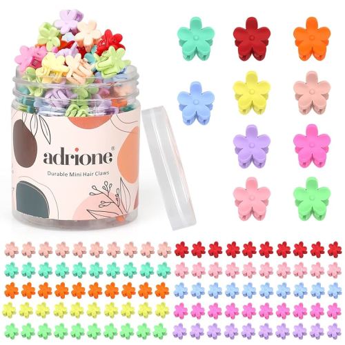 Mini Hair Clips Pack of 100 - Colorful Tiny Flower Hair Clips for Baby Toddler Girls Women, Strong Grip for Fine Hair Bangs