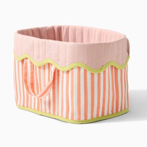 Pink Chicken Stripe Diaper Caddy