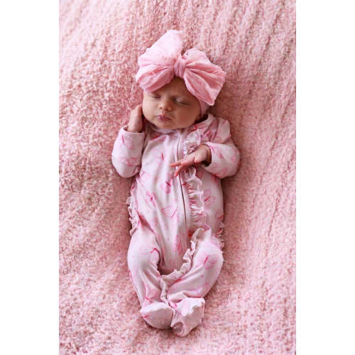 Ruffle Zipper Footie in Blooming Butterflies | Caden Lane