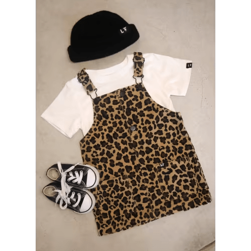 Little Bloomer Leopard Corduroy Dress