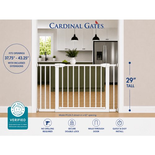 Cardinal Gates PG26 Pressure Mounted Gate, No Drilling Required, Choose Your Opening Width - Cardinal Gates