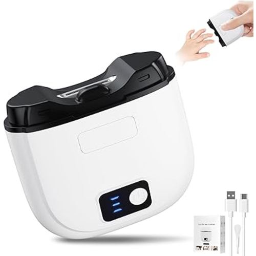 Electric Nail Clipper - Automatic Nail Trimmer with 3 Speed Modes, LCD Display, Nail Scraps Storage & USB Rechargeable Safety Fingernail Trimmer for Babies, Kids, Adults, and Seniors