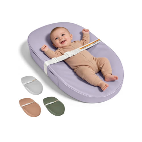 JVEOO Baby Changing Pad, Waterproof Vegan Leather Wipeable Diaper Changing Pad with Safety Strap Non-Slip Changing Mat for Dresser & Table