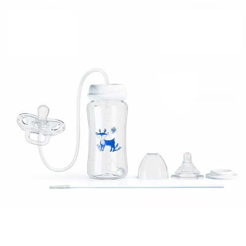 10 Ounce Self Feeding Baby Bottle with Tube - Handless Anti-Colic Nursing System