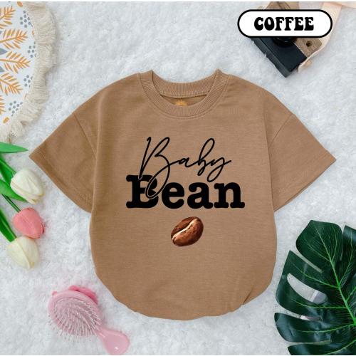 Coffee Bean Baby Romper: Short Sleeve Newborn Announcement