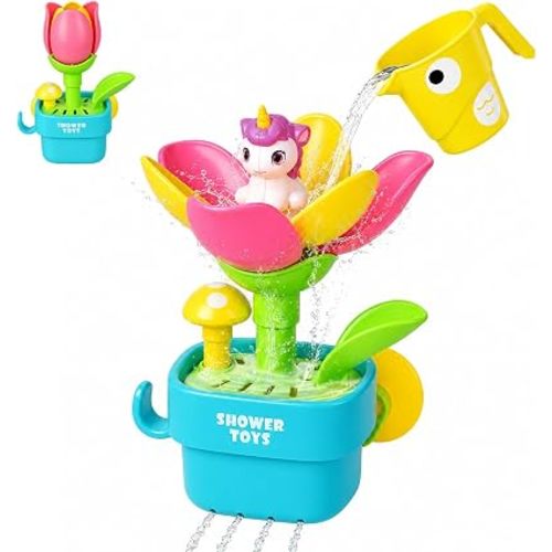 Toddler Bath Toys for Kids Ages 1-3 Interactive Bloom Unicorn Flower Set