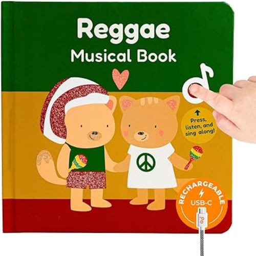 Cali's Books Reggae Musical Book for Toddlers 1-3 with Favorite Bob Marley Songs. Sound Book for Toddlers 1-3 for Kids