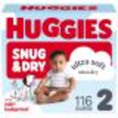 Huggies Snug & Dry Baby Diapers, Size 2 (12-18 lbs), 116 Ct