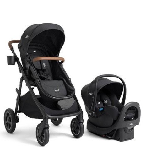 Joie Ginger DLX and Rue Travel System with Car Seat - Shale: Infant Car Seat Compatible, LATCH Compatible, Maximum Weight 50 lbs