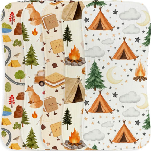 Amazon.com: 5 Pack Camo Baby Burp Cloths for Boys Girls, Soft Cotton Large Burp Rags for Newborns, Super Absorbent Spit-Up Cloths, Outdoor Camping and Forest Adventure Theme Design, Nursery Feeding Gift Set