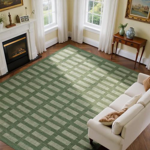 Washable Rugs 8x10 Area Rugs for Living Room,Ultra Soft Faux Wool Retro Carpets,Non Slip Backing,Durable Edge Binding,Stain Resistant,The Large Carpet for Bed Room,Dining Room,Office Decor