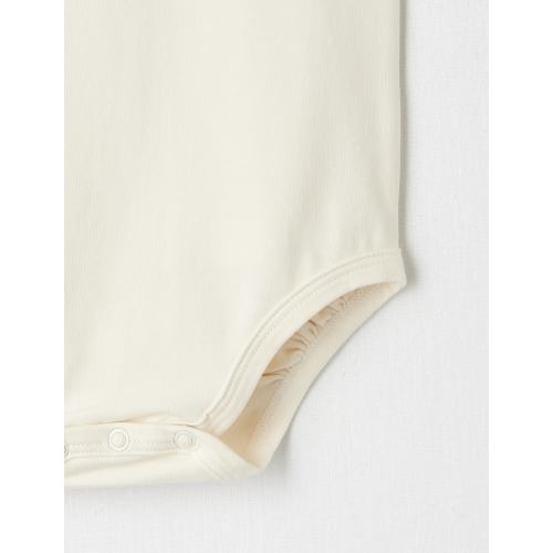 Teeny Weeny Essentials Stretch Cotton Singlet Bodysuit, Vanilla