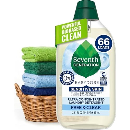 Seventh Generation Laundry Detergent, Ultra Concentrated EasyDose, Free & Clear, 23.1 Fl Oz