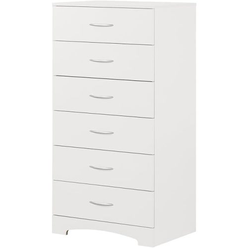 South Shore Step One 6-Drawer Lingerie Chest Pure White, Contemporary
