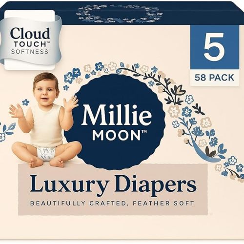 Millie_Moon_Luxury Diapers (Size-5 and Count-58) White