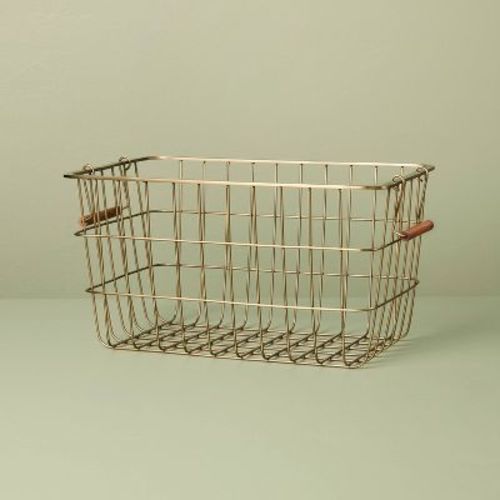 Small Rectangular Brass Wire Storage Basket - Hearth & Hand™ with Magnolia