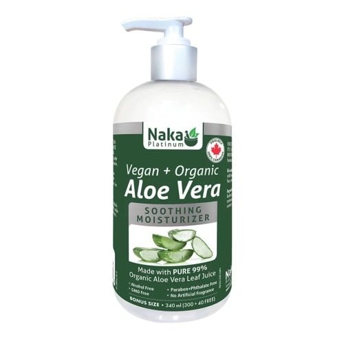 Naka Platinum Aloe Vera Gel 340mL - Organic, Vegan, Helps with Acne and Blemishes