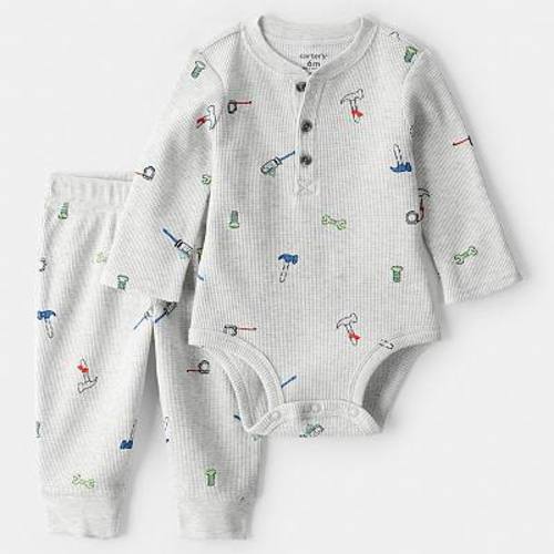 Baby Boy Carter's 2-pc. Construction Thermal Bodysuit & Pant Set