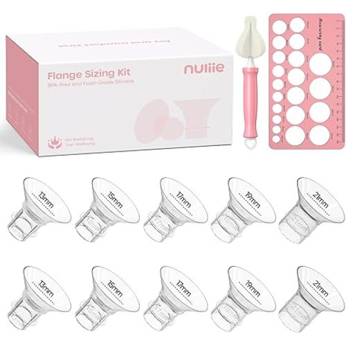 Nuliie Silicone Flange Inserts 13/15/17/19/21mm 10PCS for 24mm Breast Pump