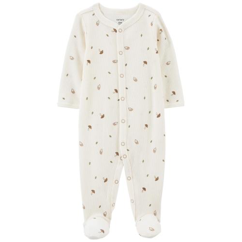 Baby Mushroom Snap-Up Thermal Sleep & Play Pajamas - 3M - Style,Ivory