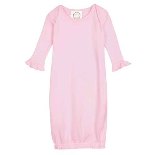 Blank Girl's Long Sleeve Ruffle Infant Gown with Hidden Zipper
