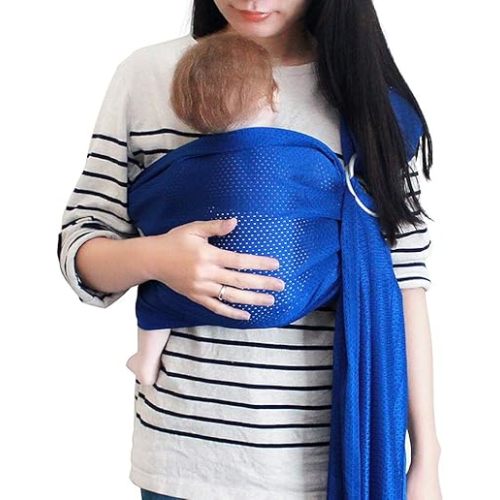 Baby Water Ring Sling Carrier | Lightweight Breathable Mesh Baby Wrap for Infant, Newborn, Kids and Toddlers | Perfect for Summer, Swimming, Pool, Beach | Great for Dad Too Royal Blue