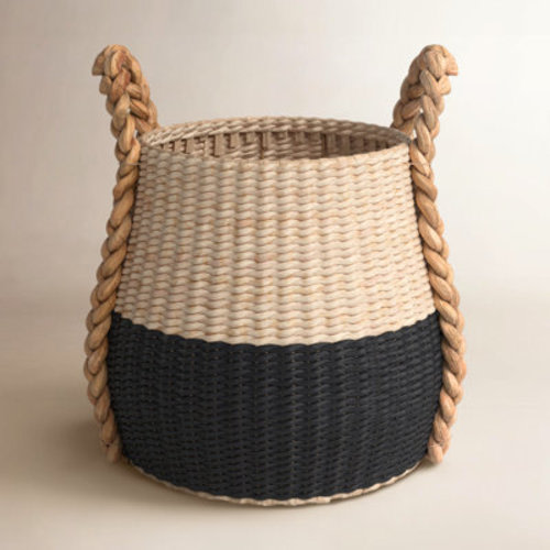 Armadi Two Tone Wicker Basket with Handles | Wayfair