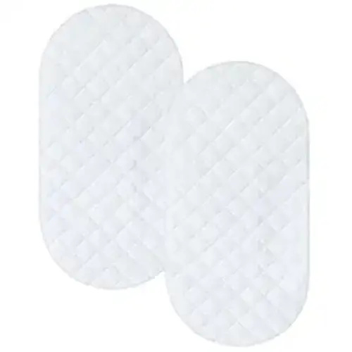 Bassinet Mattress Pad Cover Fit for Hourglass/Oval Bassinet Mattress, Waterproof Bassinet Mattress Protector Quilted Bassinet Sheets (32"x17") 2 Pack for Boys Girls, White