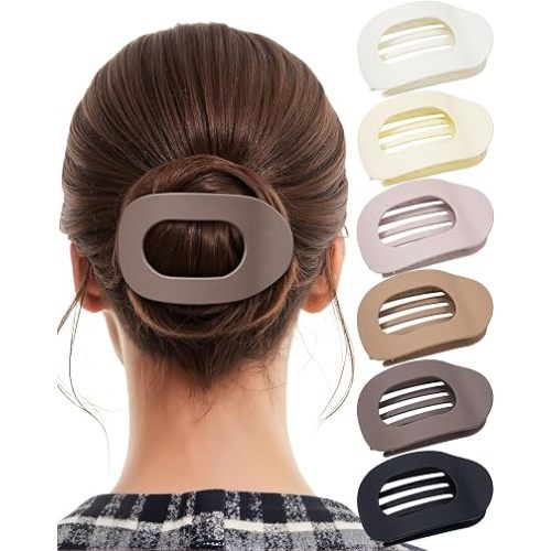 6 PCS Flat Hair Clips for Women, French Medium Non Slip Claw Clips