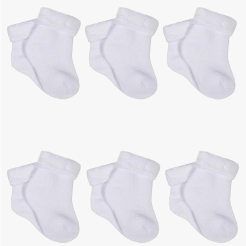 6-Pack White Terry Socks