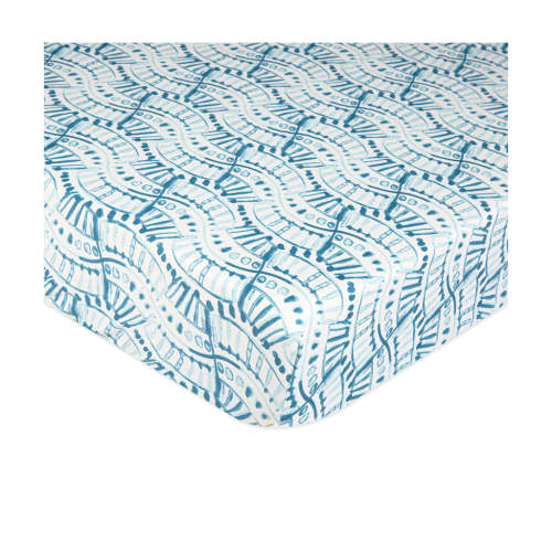 Crane Baby | Crib Sheet | Caspian Indigo