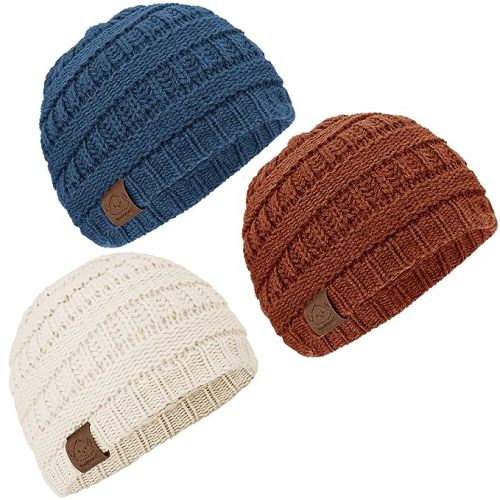 3-Pack Baby Beanies, Baby Hats - Newborn Hats, Baby Boy Hats, Baby Girl Hats, Newborn Beanie, Baby Winter Hat, Baby Hat, Baby Boy Beanie, Baby Girl Beanie, Infant Beanie, Toddler Beanie (Gust, M) - 3-36 Months