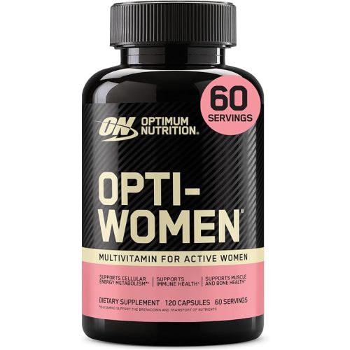 Optimum Nutrition Opti-Women Daily Multivitamin for Women, Immune Support Supplement with Iron, 60 Day Supply, 120 Count, (Packaging May Vary)