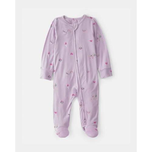 Baby Girl Fairytale 2-Way Zip PurelySoft Footie Sleep & Play Pajama - Purple | Carter's