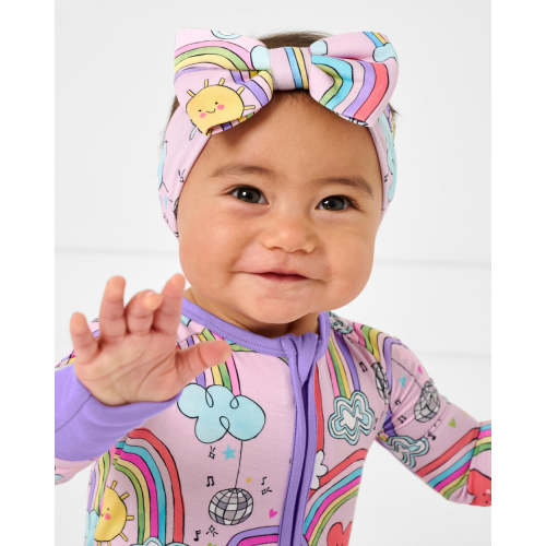 Disco Rainbows Luxe Bow Headband | Little Sleepies