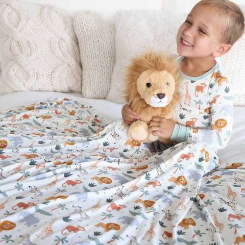 Safari Snuggles Double Sided Bamboo Blanket