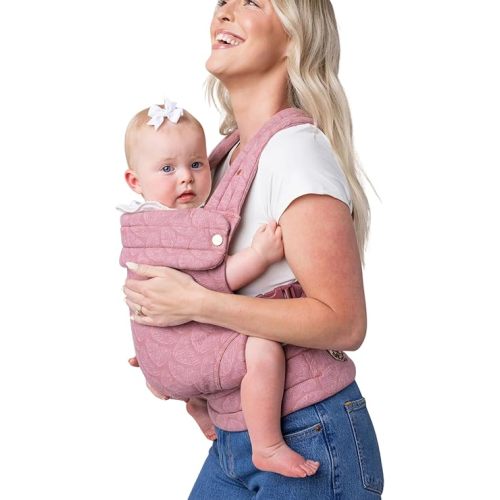 Mabē Monarch Ergonomic Baby Carrier – Premium Cotton Soft Structured Newborn to Toddler Carrier with Hip-Healthy Design, 3 Carry Positions (7-35lbs), Lightweight & Breathable,(Mauve Wings)
