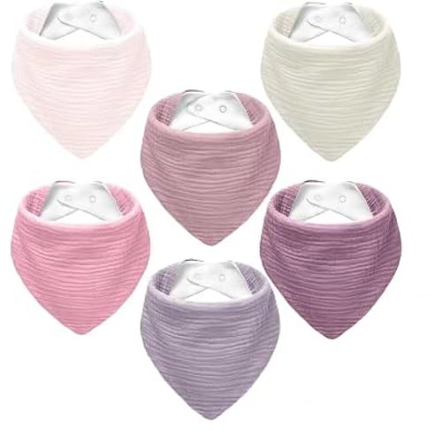NISXABEBE Muslin Baby Bibs,Soft Triangular Baby Bandana Drool Bibs for Baby Boy Girl,Solid Colors Bib for Drooling Teething