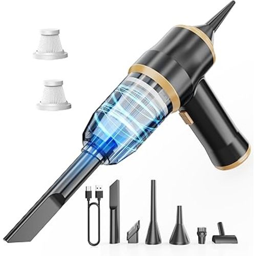 Mini Car Vacuum 15000Pa Portable Cordless Handheld Vacuum Cleaner and Air Duster with 2 Filter for Car, Sofa, Office, Pet, Home
