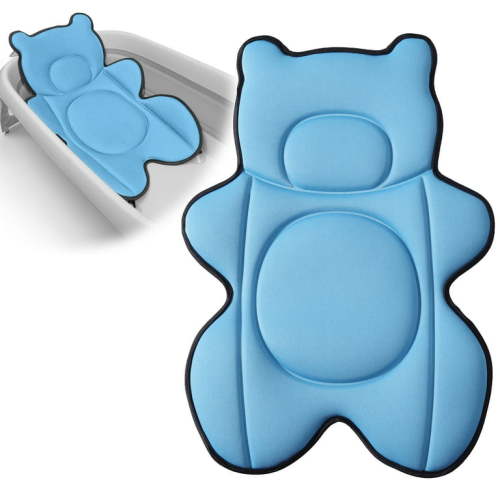 Rezlli Infant Bath Cushion for Most Baby Bathtubs, Comfortable and Healthy Material, No Slip Backing with Extra Suction Cups, Blue