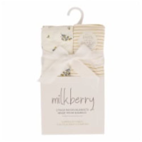 Milkberry® Rayon Baby Blanket Multipack - Floral/Stripe, 2 pk