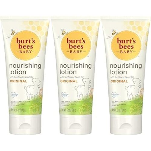 Burt's Bees Baby Nourishing Lotion, Original Scent Baby Lotion - 6 Ounce Tube - Pack of 3
