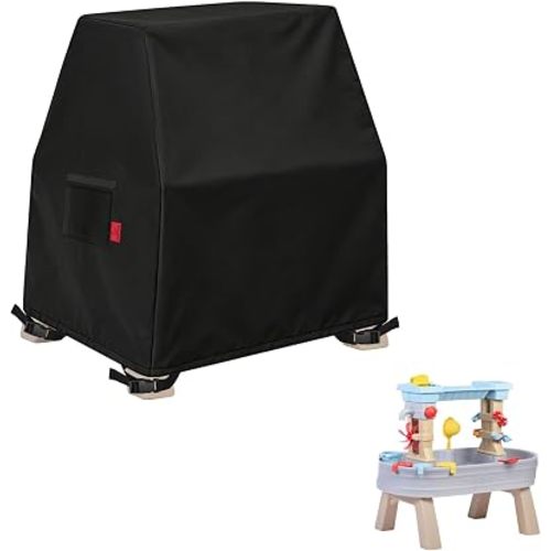 Kids Water Table Cover Fits Step2 Rain Showers & Flow Kids Water Table, Waterproof Dustproof Anti-UV Outdoor Kids Water Toys with Windproof Adjustable Buckle, Cover Only (36" x 24.5" x 34")