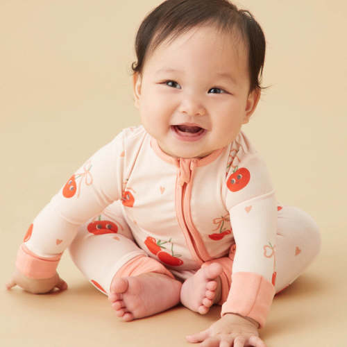 Berry Cherry Clever Zip Baby Pajamas Cherry / Newborn