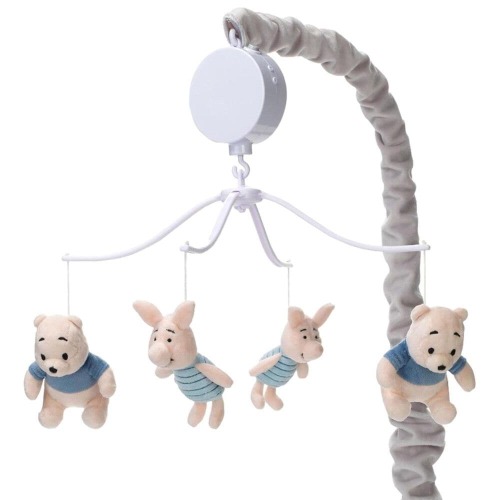 Lambs & Ivy Pooh Bear Musical Mobile in Gray and Beige
