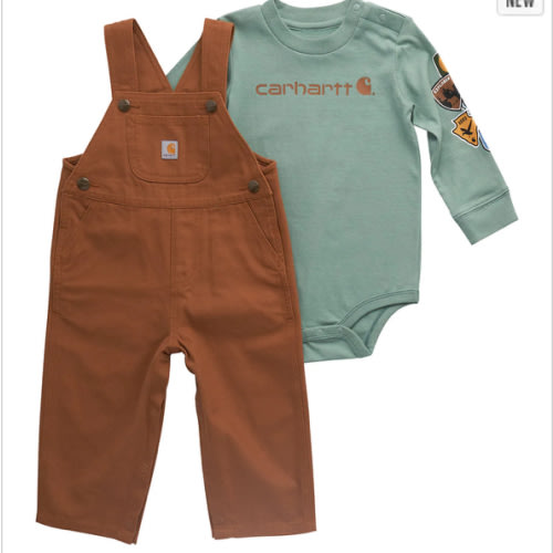 Boys' 2-Piece Long Sleeve Bodysuit & Canvas Overall Set (Baby) | Kids' Sets | Carhartt