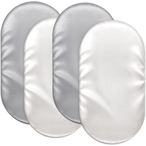 Baby Bassinet Sheets for Baby Boy Girls,4-Pack Fitted Bassinet Sheets Set Compatible with Halo Bassinest Swivel Sleeper,Baby Delight,Angelbliss,32"X16" (White & Gray)