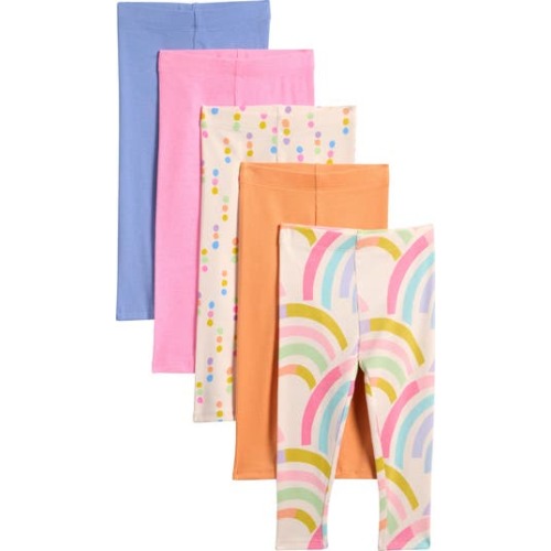 Kids' 5-Pack Ribbed Leggings, 12-18M