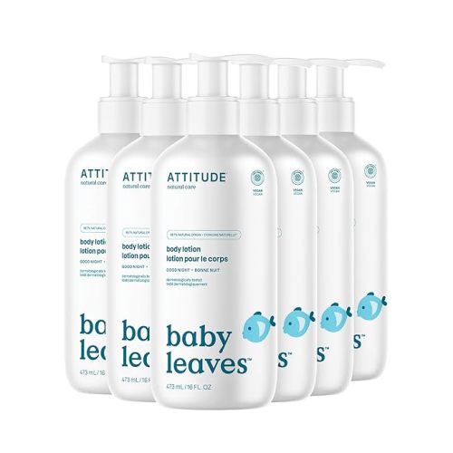 ATTITUDE Baby Lotion, EWG Verified Moisturizer, Dermatologically Tested Moisturizing Cream, Vegan and Cruelty-Free, Good Night, 16 Fl Oz