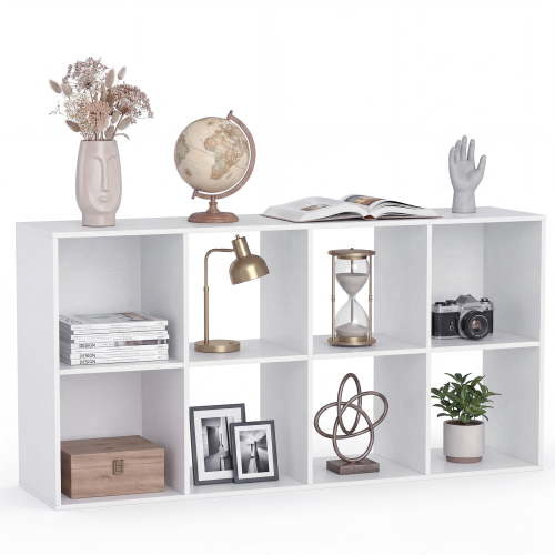 CONCETTA, 8 Cube Storage Organizer, 15" White, Open Corner Bookshelf